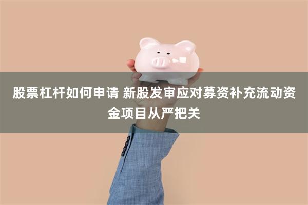 股票杠杆如何申请 新股发审应对募资补充流动资金项目从严把关